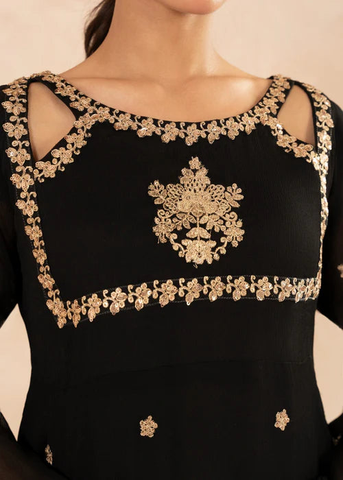 Irum Luxury Chiffon Pret embroidered 3 piece traditional A-Line Style suit with sequence work Duppatta - stylish outfit