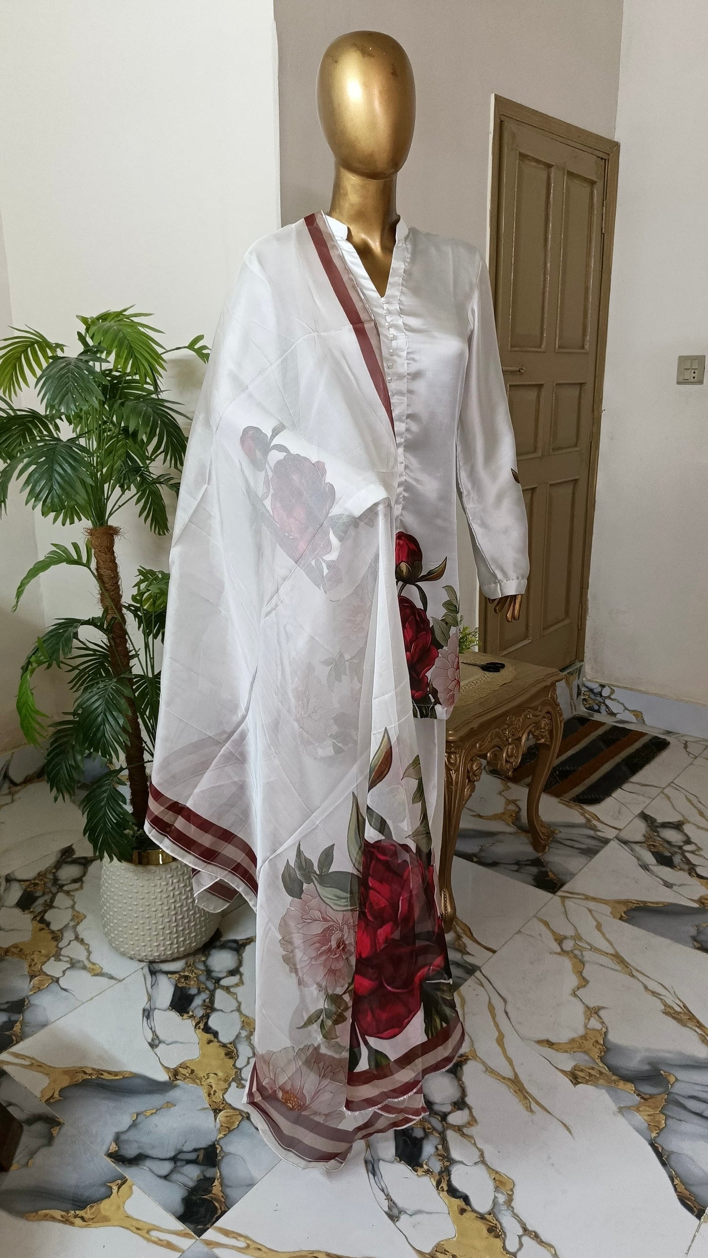 Nayyar 3 piece ready to wear Digital printed outfit