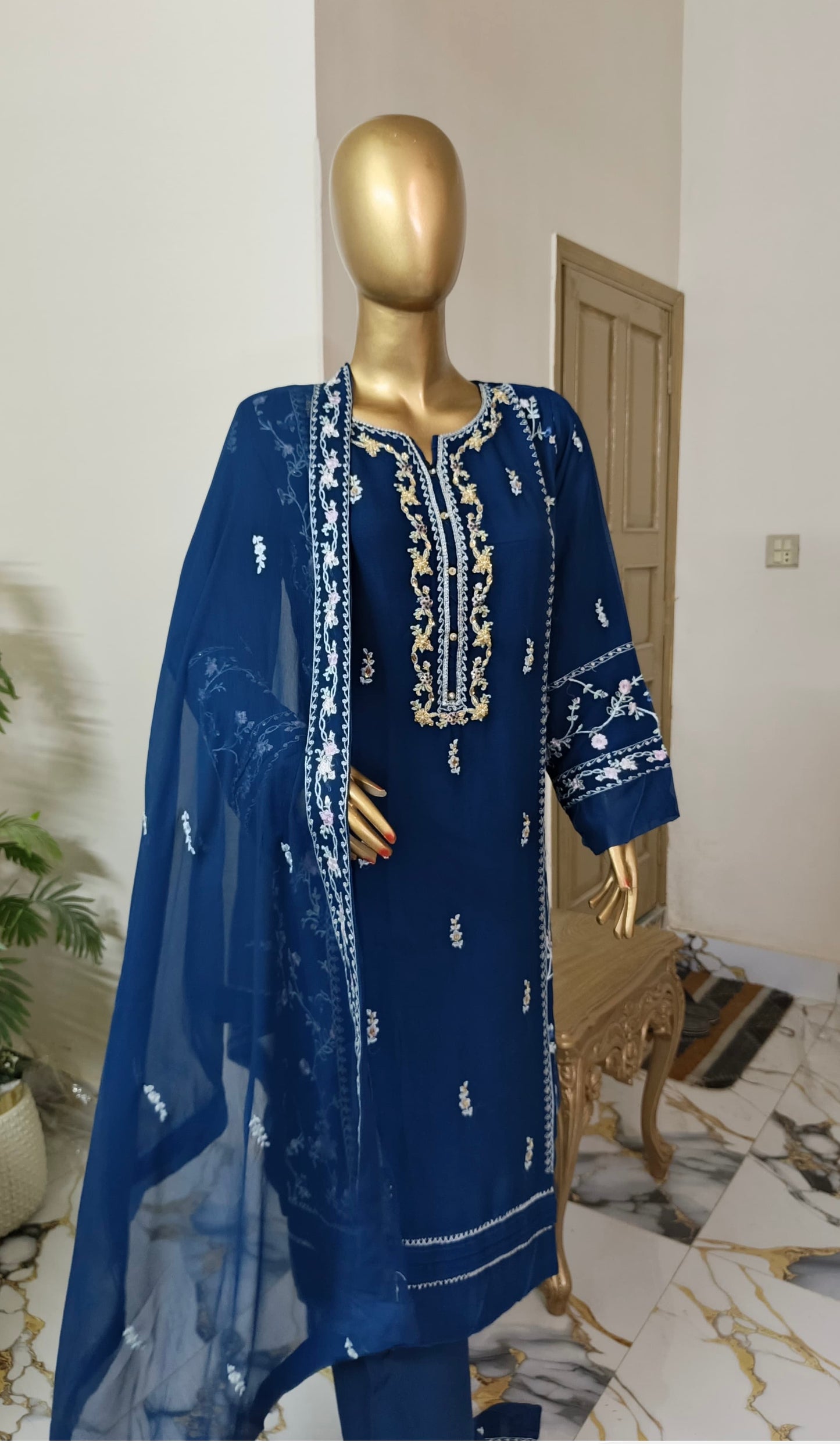 Cathryn Chiffon 3 piece ready to wear traditional suit - women wear