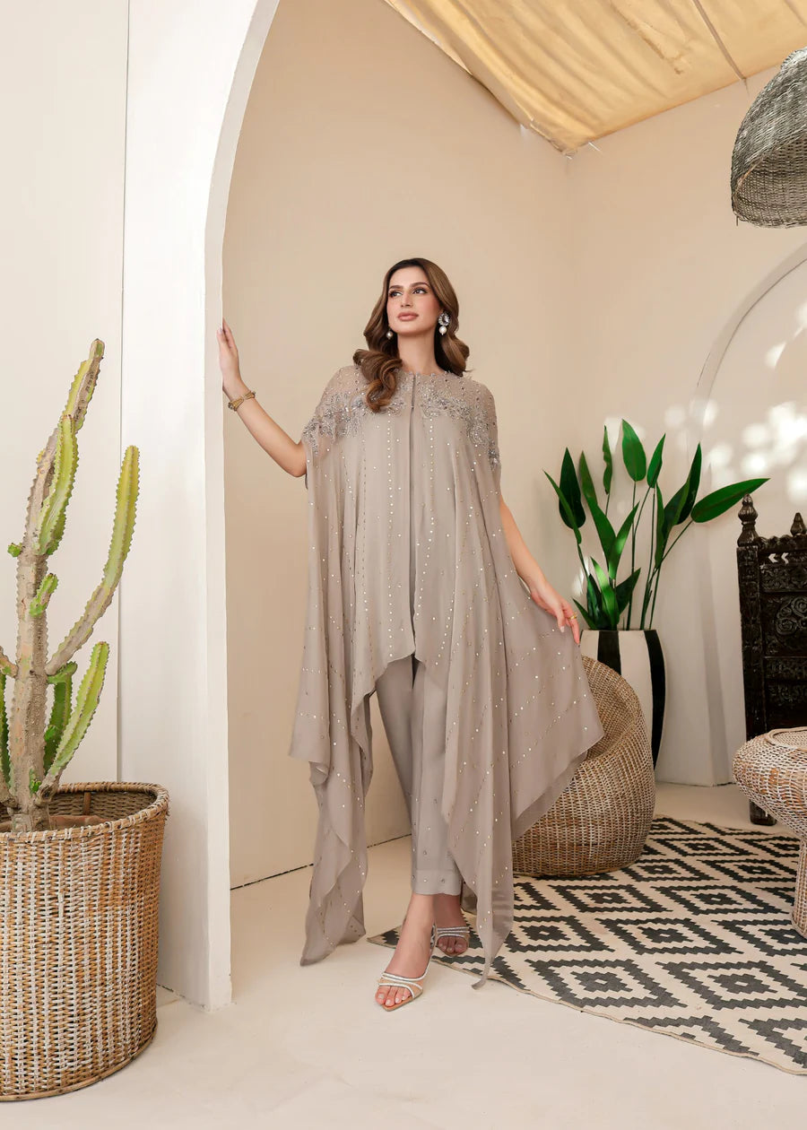 Shanzay Luxury Chiffon Cape Pret