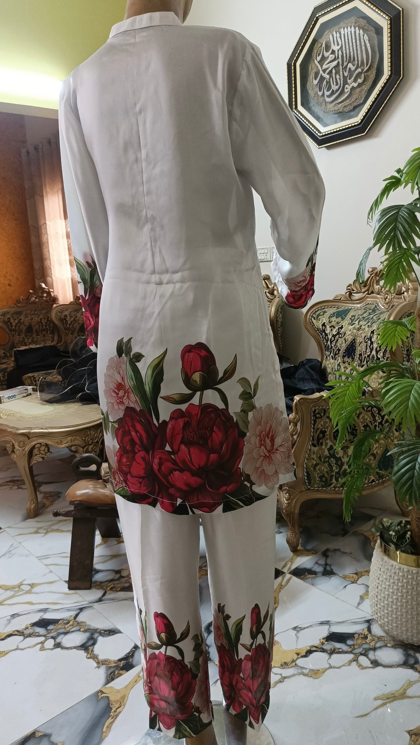 Nayyar 3 piece ready to wear Digital printed outfit
