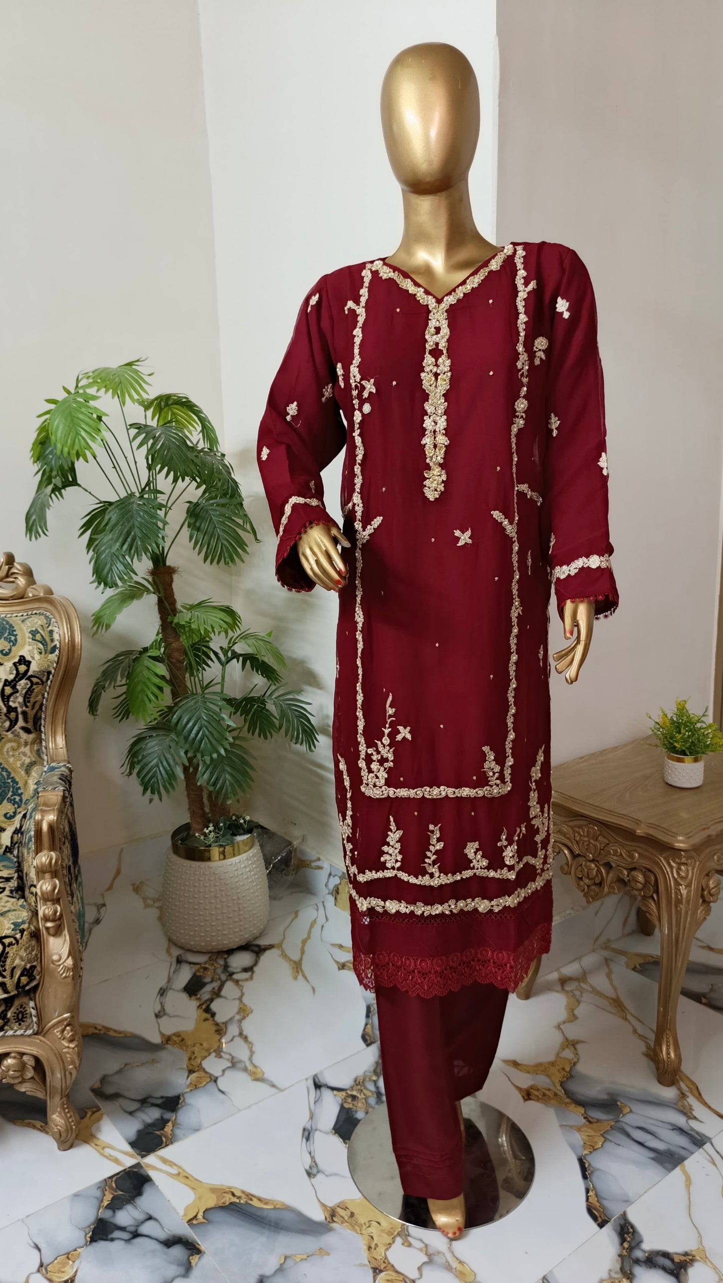 Kajol Chiffon 3 piece ready to wear traditional suit - women wear