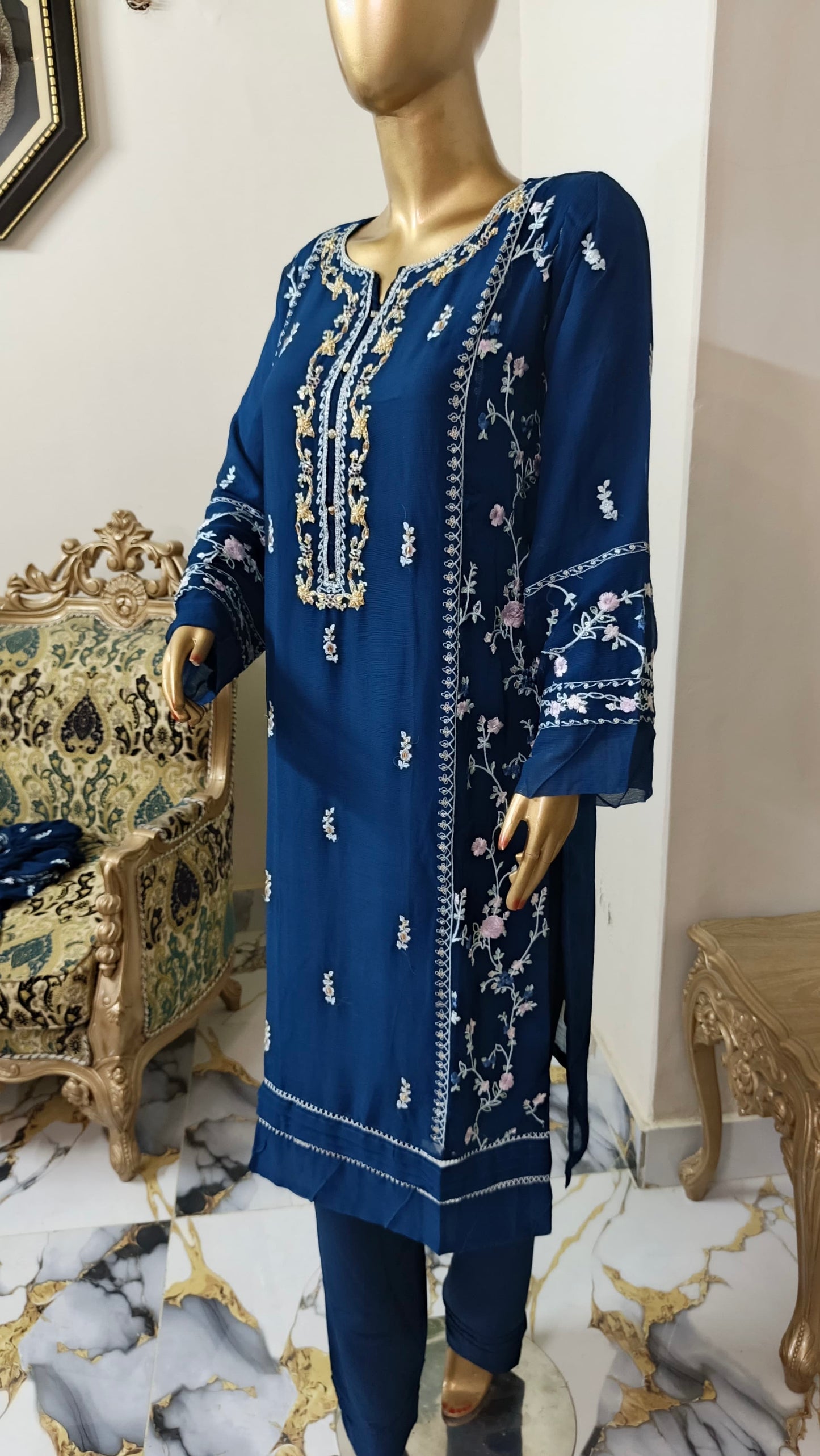 Cathryn Chiffon 3 piece ready to wear traditional suit - women wear