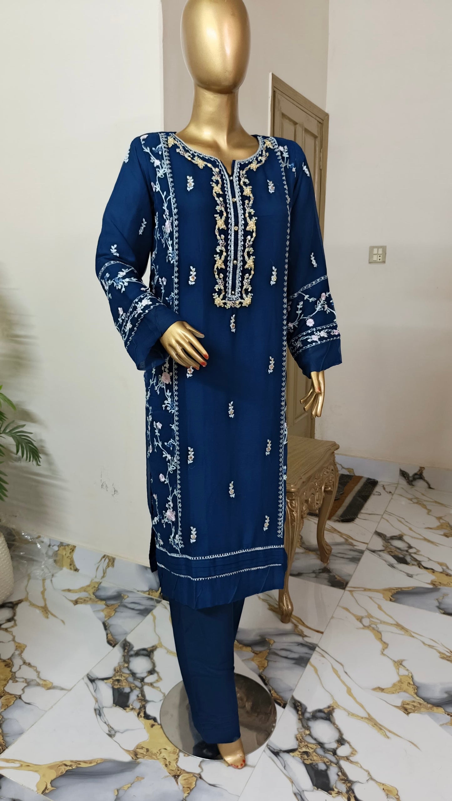 Cathryn Chiffon 3 piece ready to wear traditional suit - women wear
