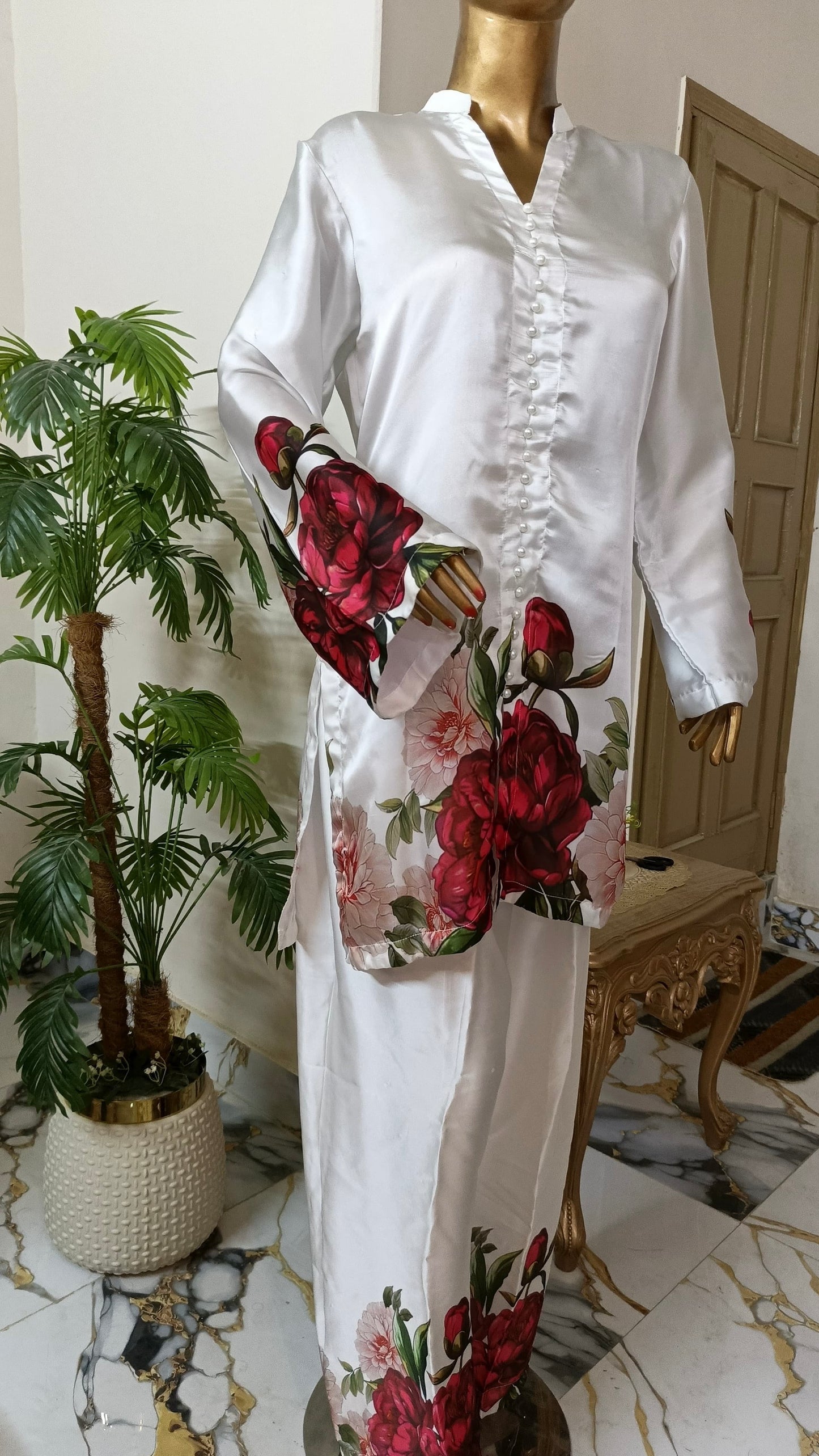 Nayyar 3 piece ready to wear Digital printed outfit