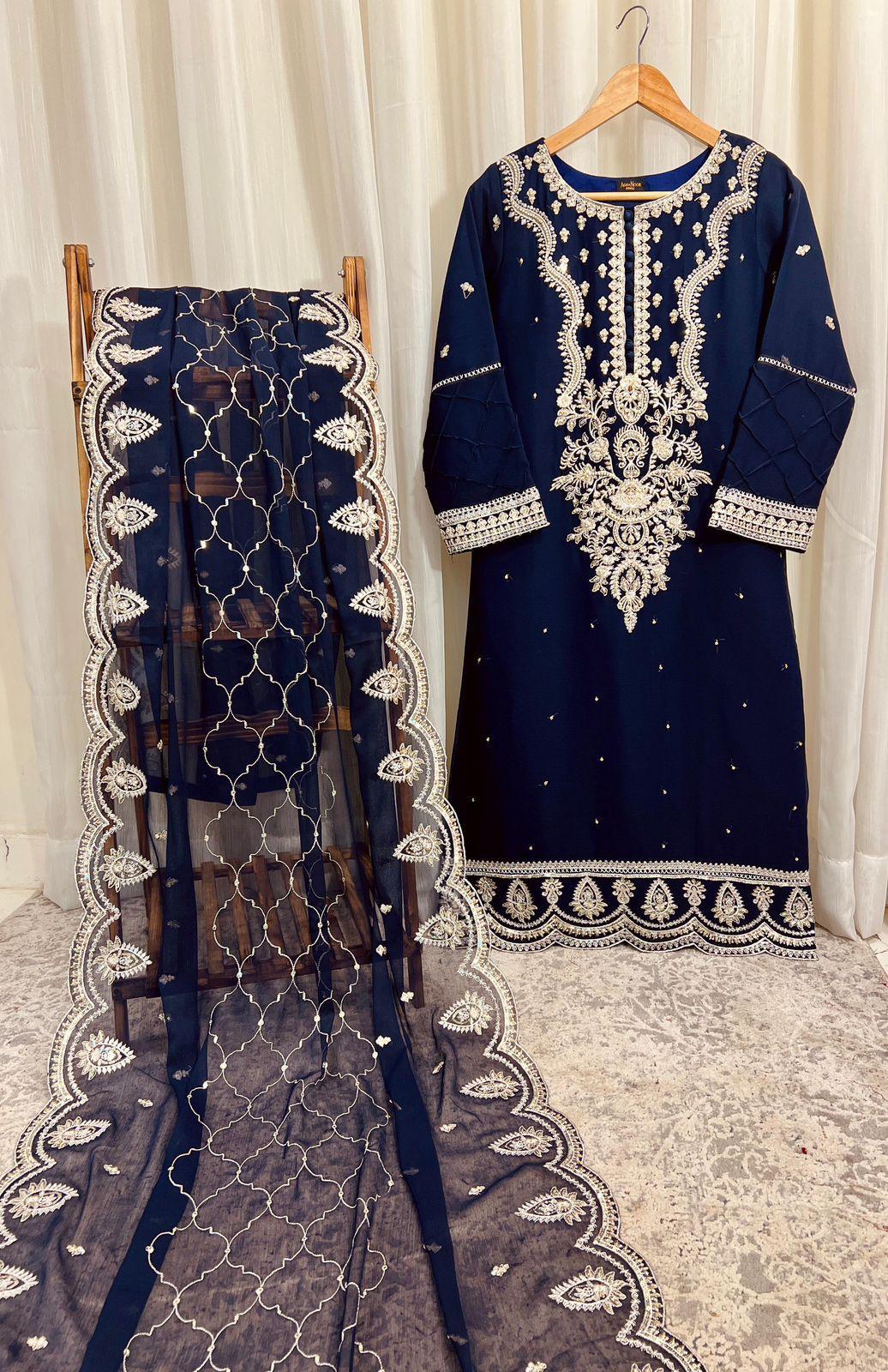 Nadia Chiffon 3 piece ready to wear traditional suit