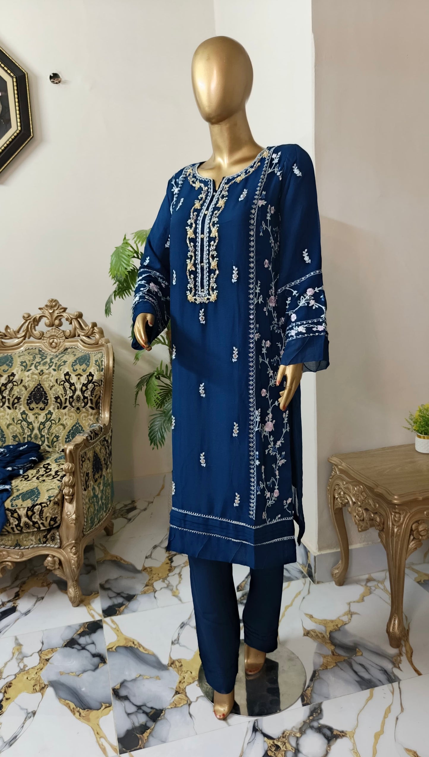 Cathryn Chiffon 3 piece ready to wear traditional suit - women wear