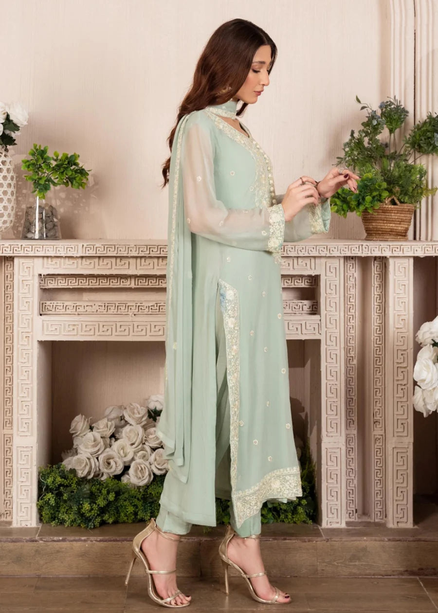 Nida Luxury Chiffon traditional embroidered 3 piece ready to wear suit womenswear