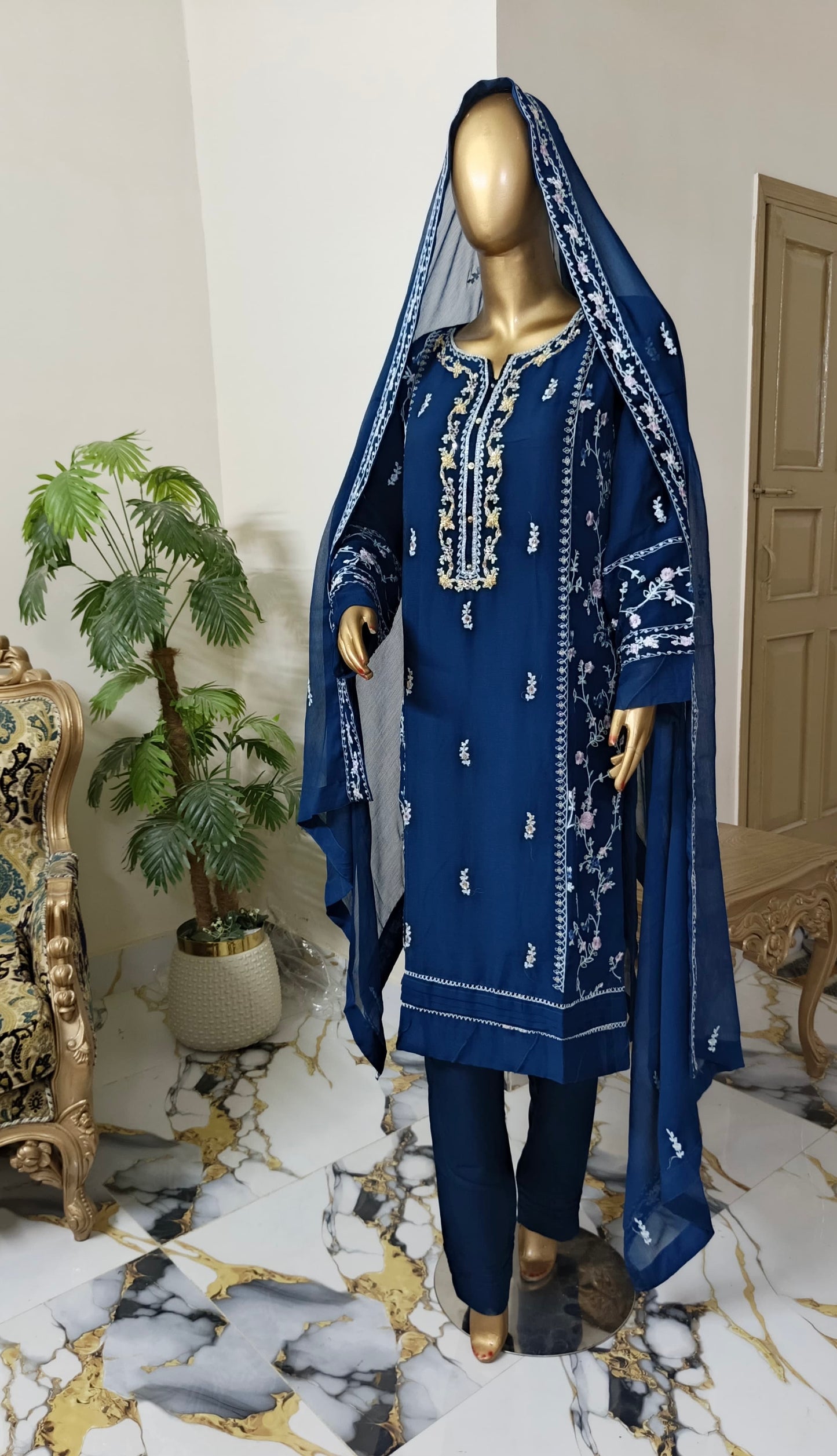Cathryn Chiffon 3 piece ready to wear traditional suit - women wear