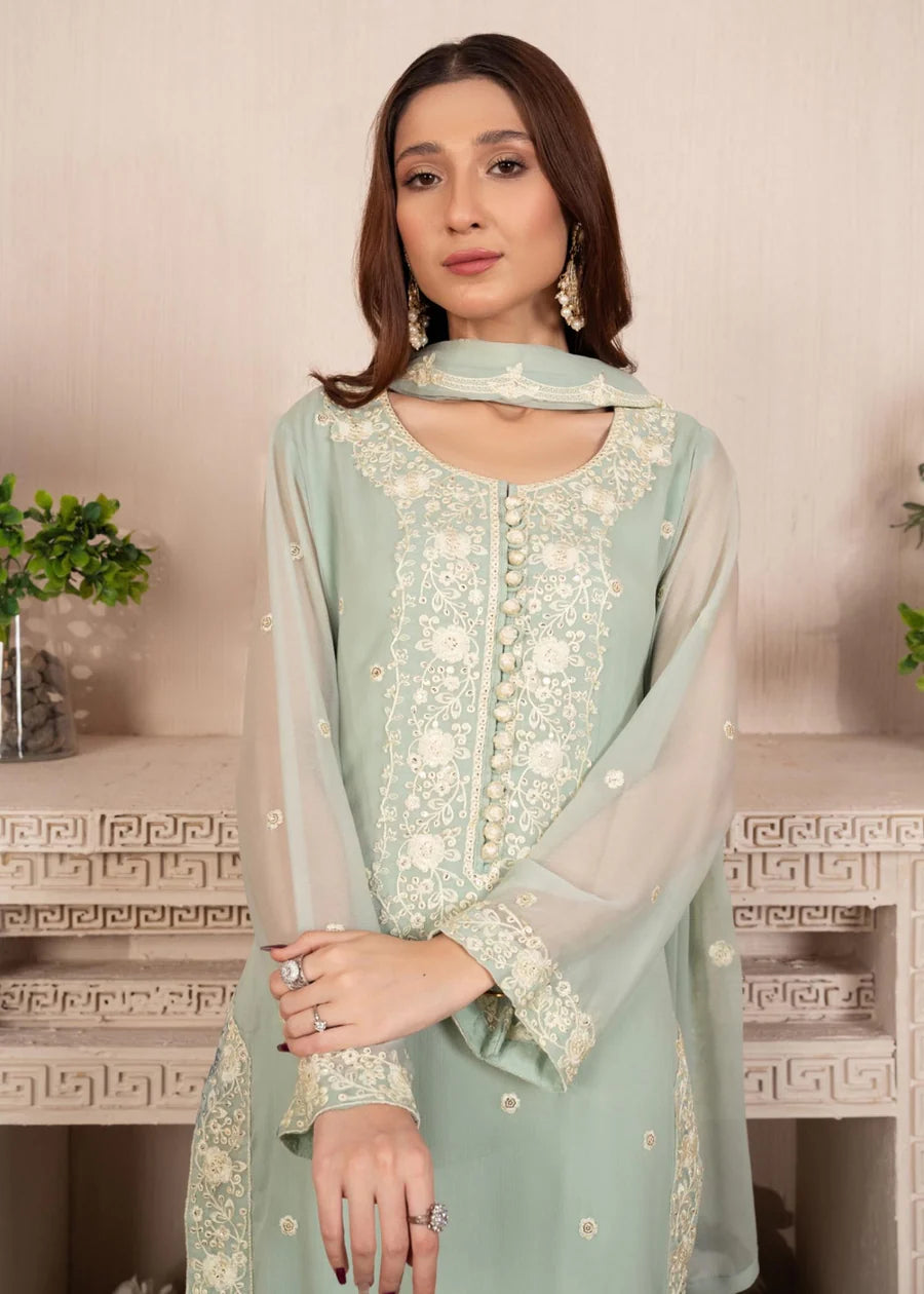 Nida Luxury Chiffon traditional embroidered 3 piece ready to wear suit womenswear