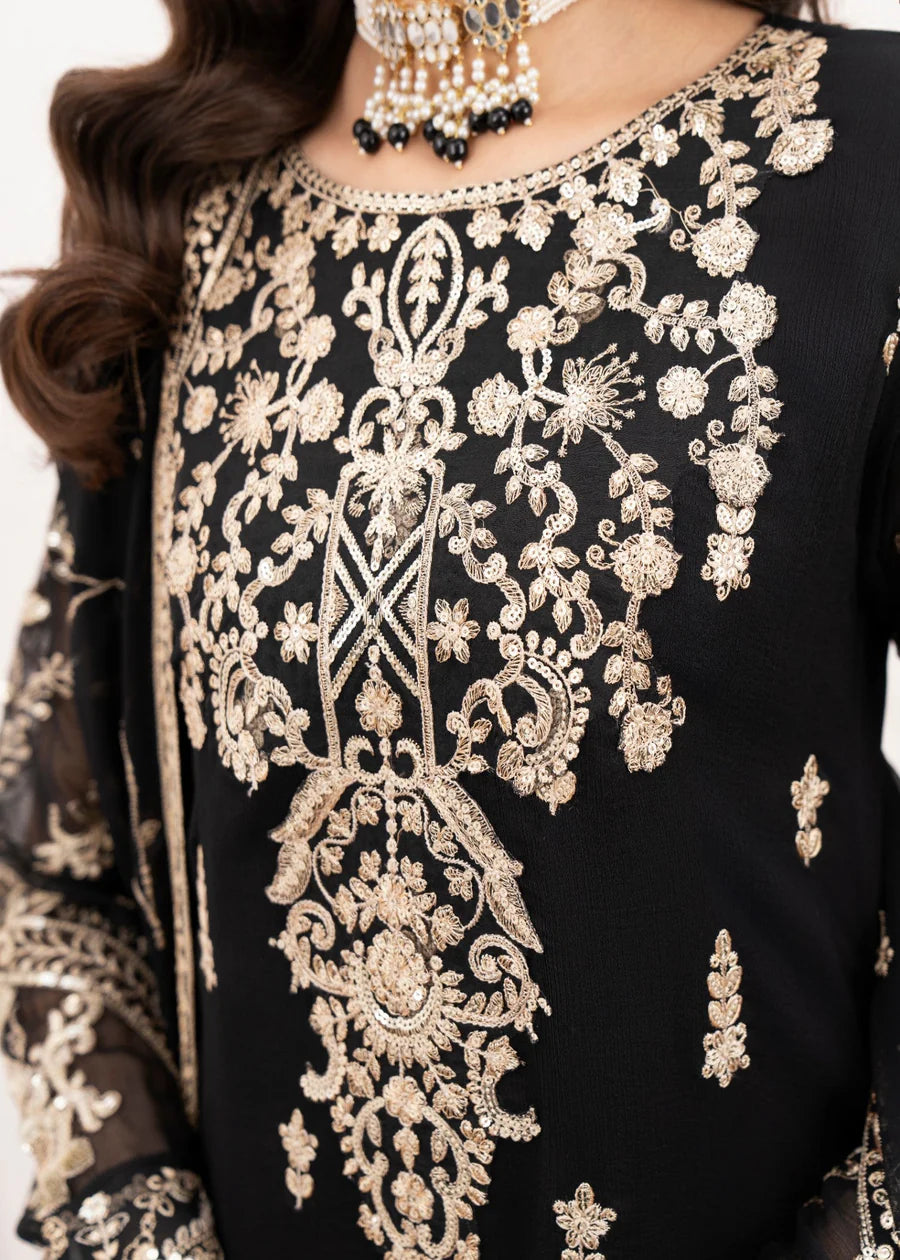 Zarnish 3 piece ready to wear traditional chiffon heavy embroidered chiffon suit womenwear