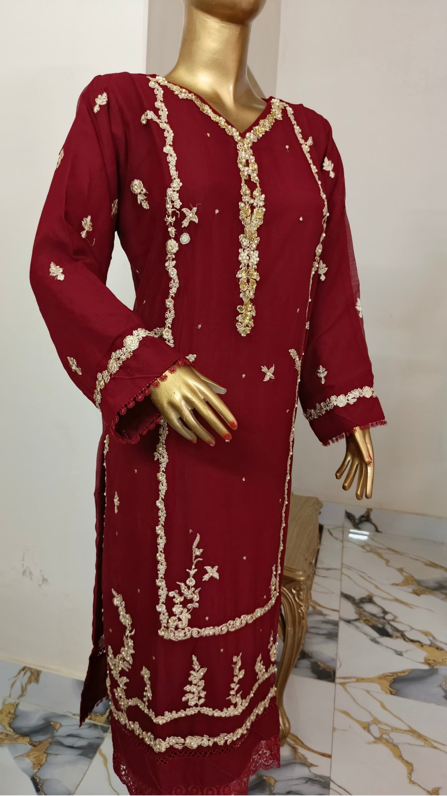 Kajol Chiffon 3 piece ready to wear traditional suit - women wear