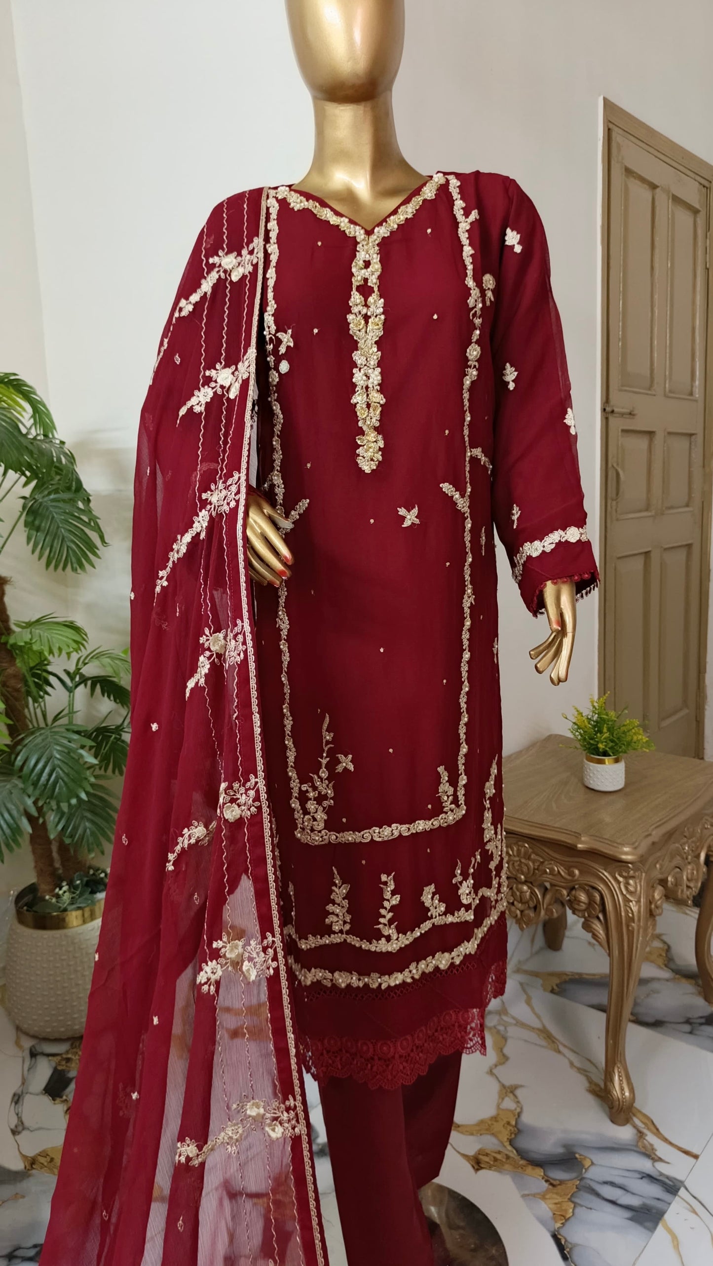 Kajol Chiffon 3 piece ready to wear traditional suit - women wear