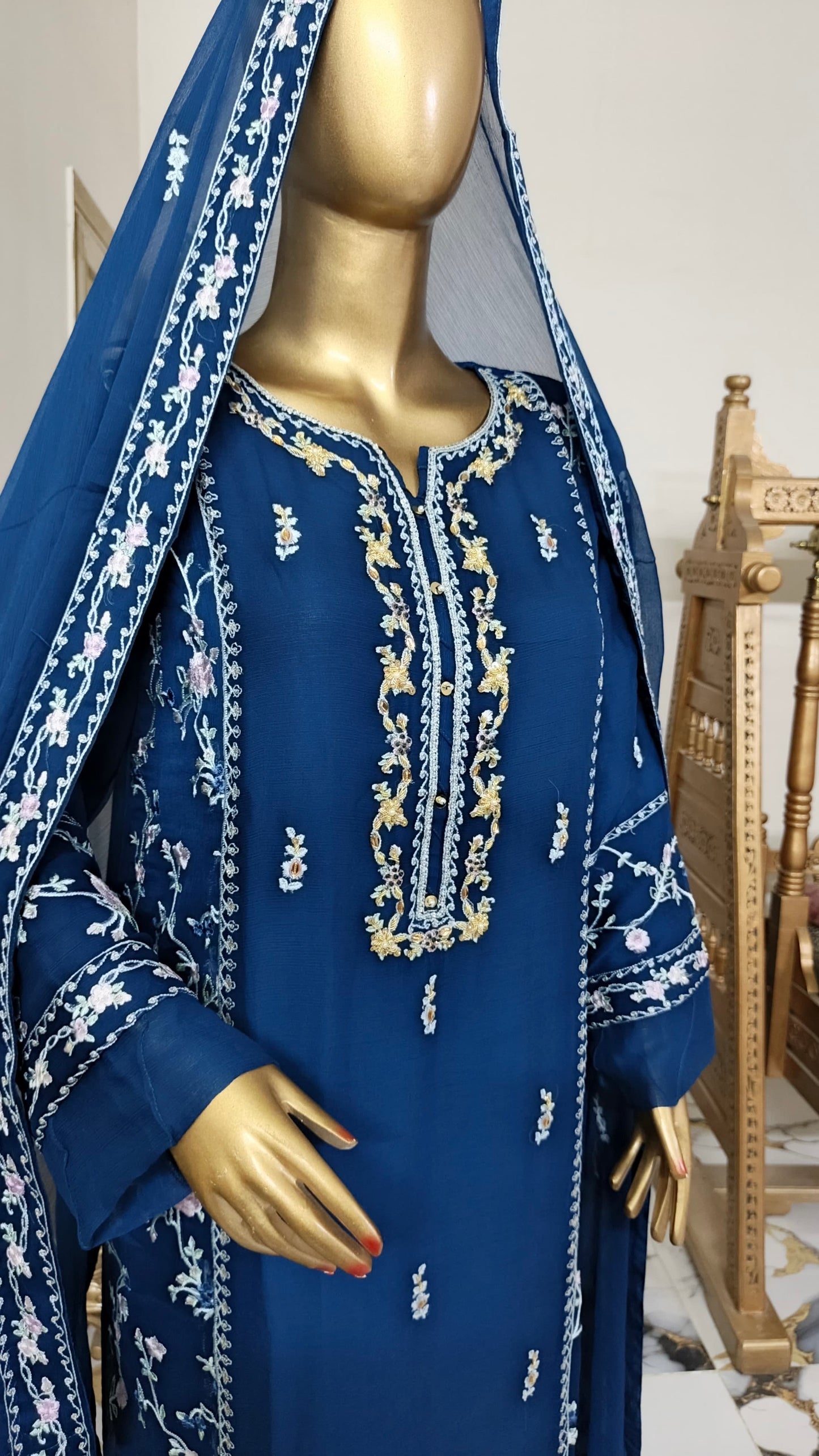 Cathryn Chiffon 3 piece ready to wear traditional suit - women wear