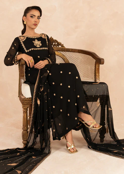 Irum Luxury Chiffon Pret embroidered 3 piece traditional A-Line Style suit with sequence work Duppatta - stylish outfit