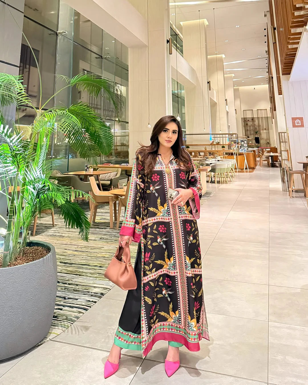 Rupa 2 piece ready to wear Black Digital printed outfit - womenwear - shirt length 43”- 47”
