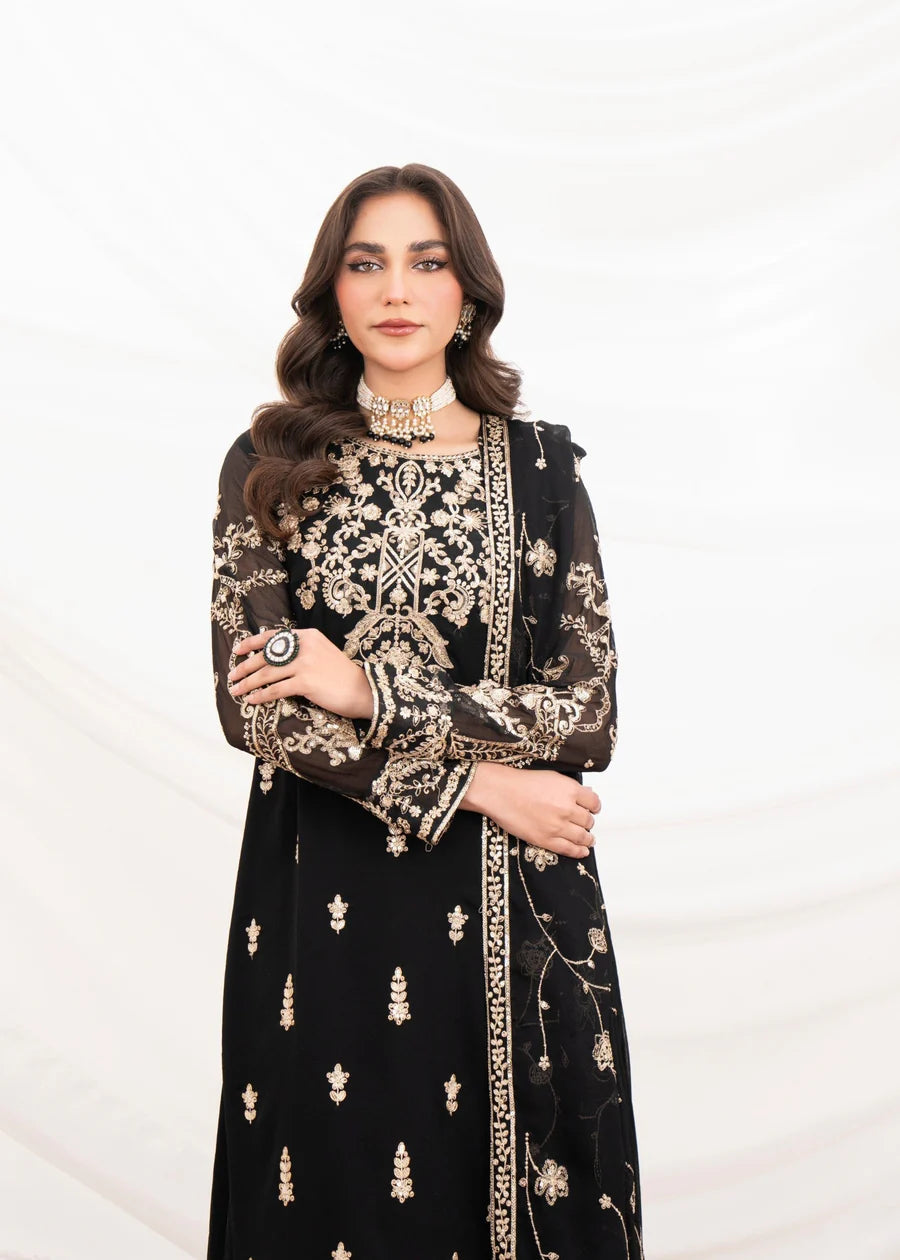 Zarnish 3 piece ready to wear traditional chiffon heavy embroidered chiffon suit womenwear