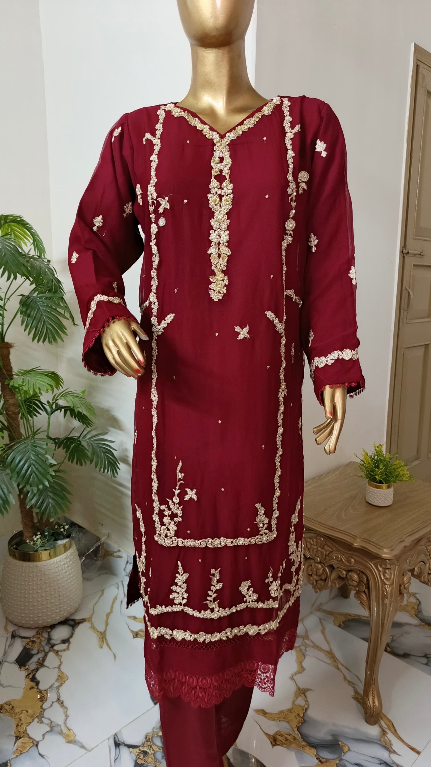 Kajol Chiffon 3 piece ready to wear traditional suit - women wear