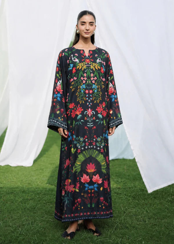 PRL-09- 1 piece Straight Cut Kaftan printed Poly Lawn loose fitting - Ready to wear summer outfit women wear