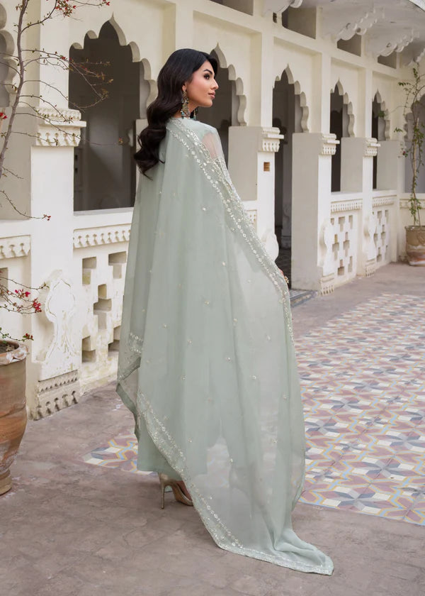 ZAHRA Luxury classy Slit style Chiffon 3 piece ready to wear traditional embroidered asian suit stylish womenswear outfit (Watch video) SHIRT LENGTH 47”-48”