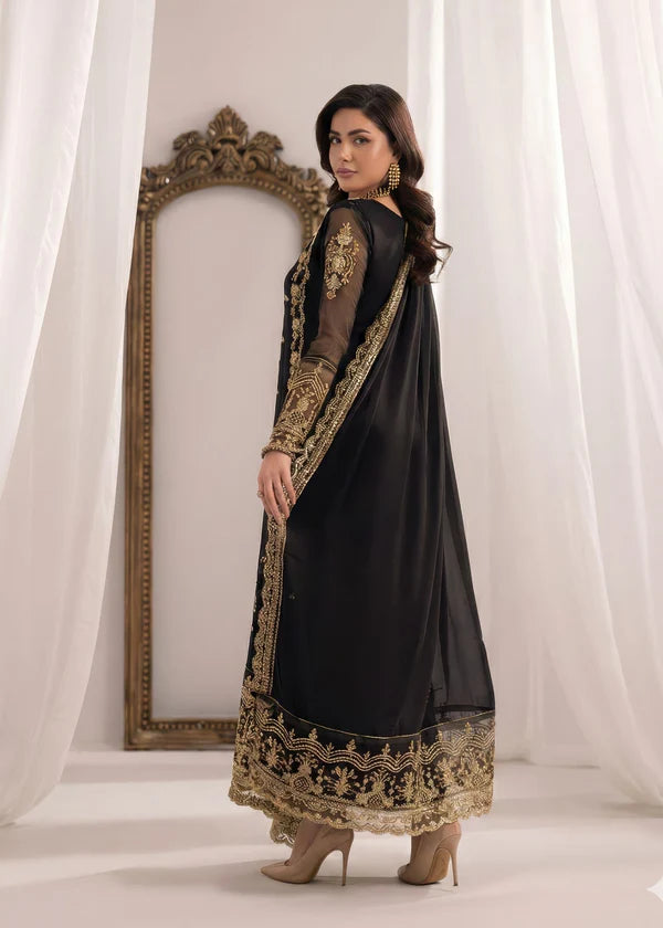 Laiba BLACK Luxury classy Chiffon 3 piece ready to wear traditional embroidered asian stylish womenswear outfit