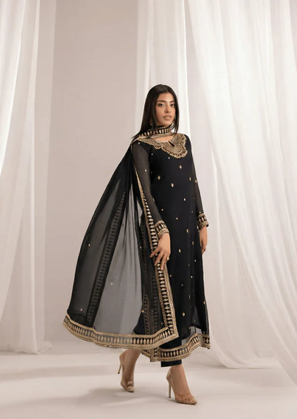 NABIHA Luxury classy style Chiffon 3 piece ready to wear traditional embroidered asian suit stylish womenswear outfit