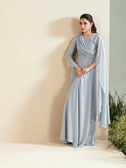 Whisper Luxury classy style Chiffon Maxi ready to wear modern embroidered asian stylish womenswear outfit