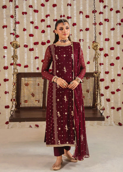 Kiran luxury chiffon Embroidered womenswear 3 piece ready to wear suit (Watch video)
