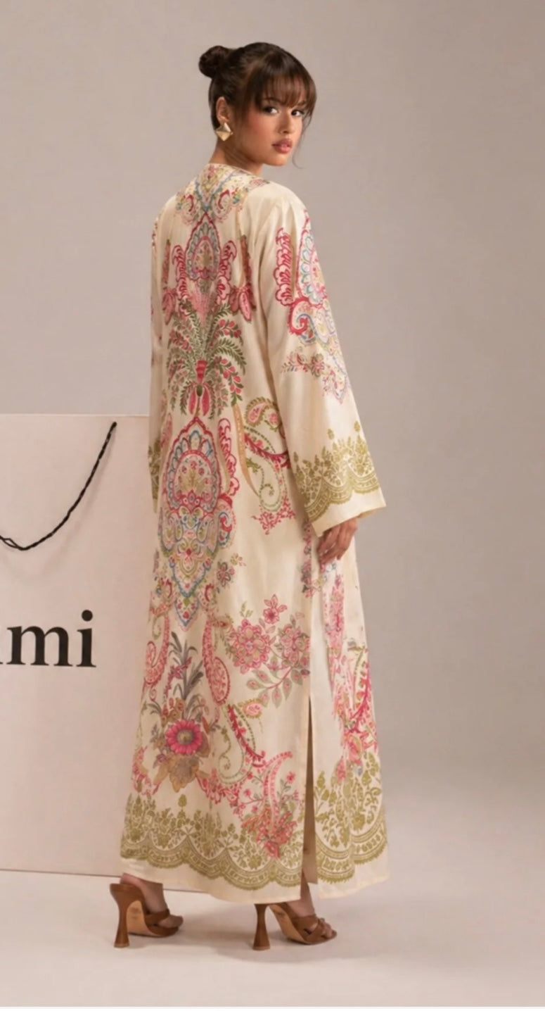PRL-06 - 1 piece Straight Cut Kaftan printed Poly Lawn loose fitting - Ready to wear summer outfit women wear