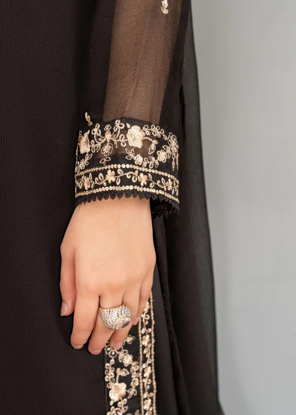 IZEL - 3 piece ready to wear traditional embroidered Chiffon suit