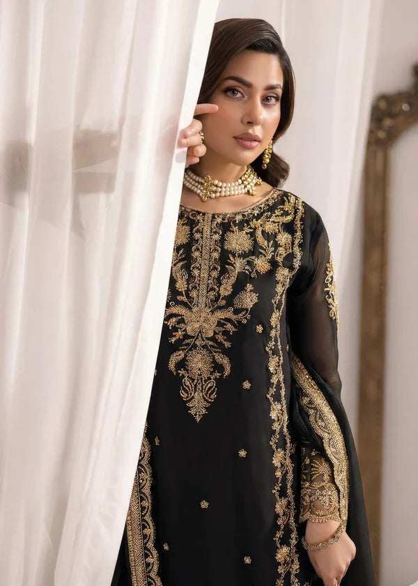 Laiba BLACK Luxury classy Chiffon 3 piece ready to wear traditional embroidered asian stylish womenswear outfit