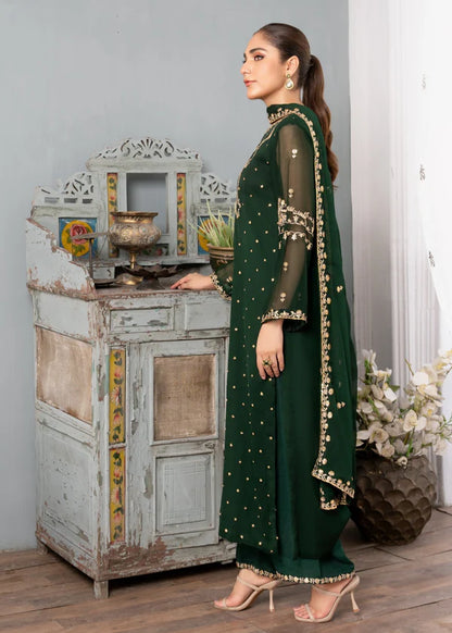 SABEEN luxury chiffon Embroidered womenswear 3 piece ready to wear suit (Watch video)