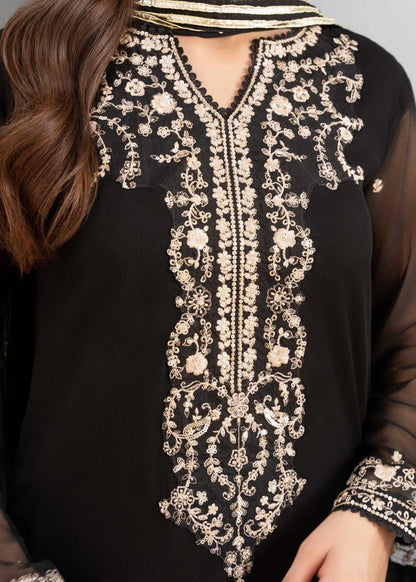 IZEL - 3 piece ready to wear traditional embroidered Chiffon suit