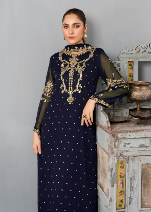 Simi Luxury Chiffon Pret (Navy Blue)