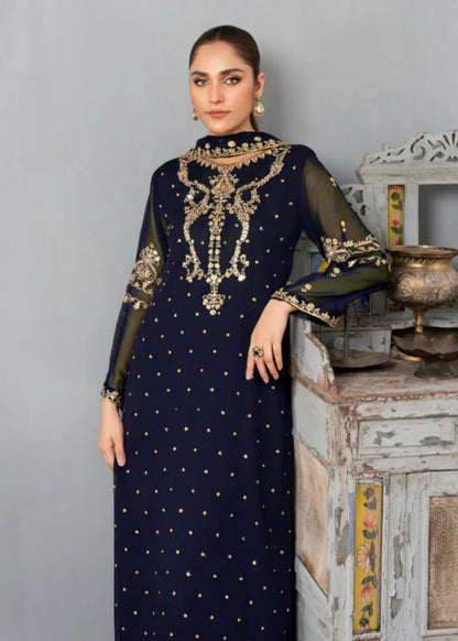 Simi Luxury Chiffon Pret (Navy Blue)
