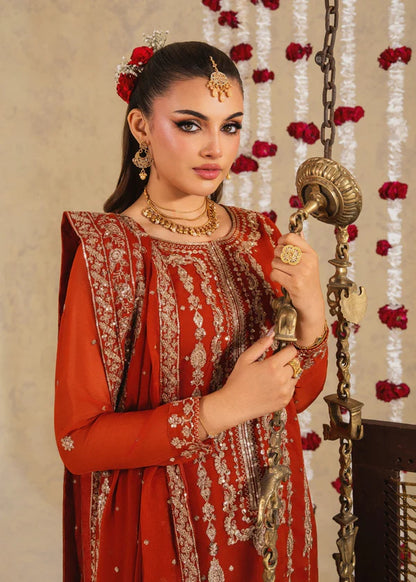 RUMI luxury chiffon Embroidered womenswear 3 piece ready to wear suit (Watch video)