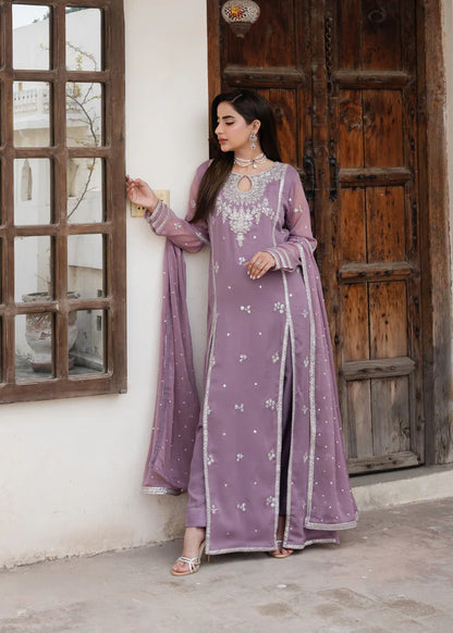 JASMIN Luxury classy Slit style Chiffon 3 piece ready to wear traditional embroidered asian suit stylish womenswear outfit