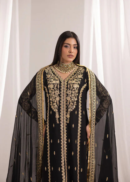 NABILA Luxury classy style Chiffon 3 piece ready to wear traditional embroidered asian suit stylish womenswear outfit