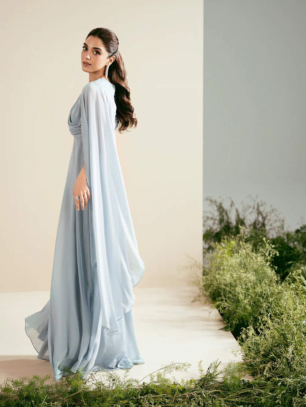 Whisper Luxury classy style Chiffon Maxi ready to wear modern embroidered asian stylish womenswear outfit