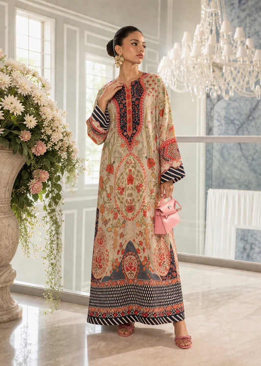PRL-03- 1 piece Straight Cut Kaftan printed Poly Lawn loose fitting - Ready to wear summer outfit women wear