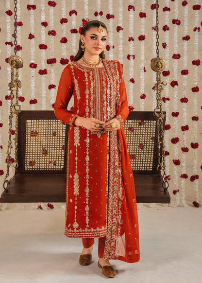 RUMI luxury chiffon Embroidered womenswear 3 piece ready to wear suit (Watch video)