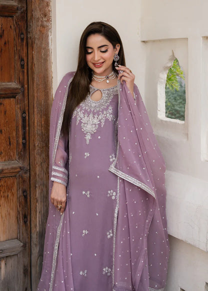 JASMIN Luxury classy Slit style Chiffon 3 piece ready to wear traditional embroidered asian suit stylish womenswear outfit