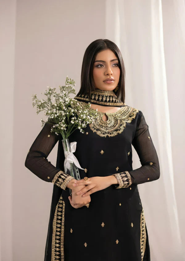 NABIHA Luxury classy style Chiffon 3 piece ready to wear traditional embroidered asian suit stylish womenswear outfit