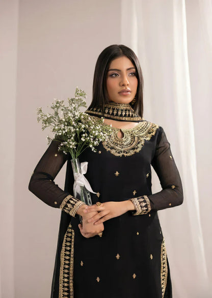 NABIHA Luxury classy style Chiffon 3 piece ready to wear traditional embroidered asian suit stylish womenswear outfit