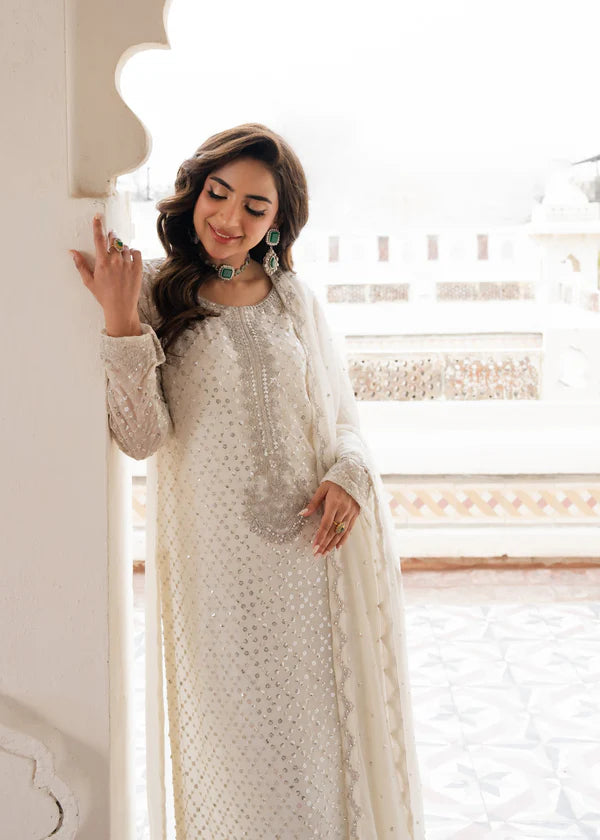 SMILEY Luxury classy style Chiffon 3 piece ready to wear traditional embroidered asian suit stylish womenswear outfit Shirt length 46”-48” (Watch video)
