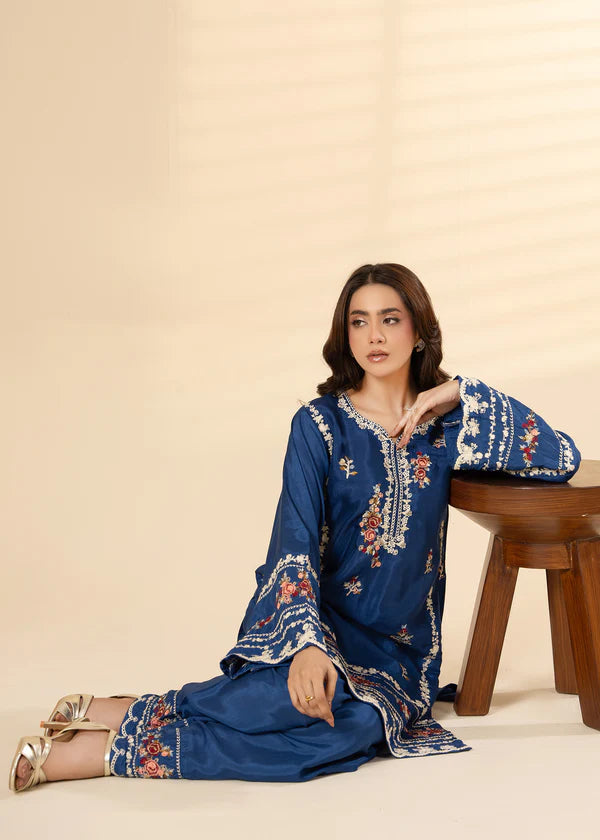 NEELI Luxury classy style Chiffon 3 piece ready to wear traditional embroidered asian suit stylish womenswear outfit