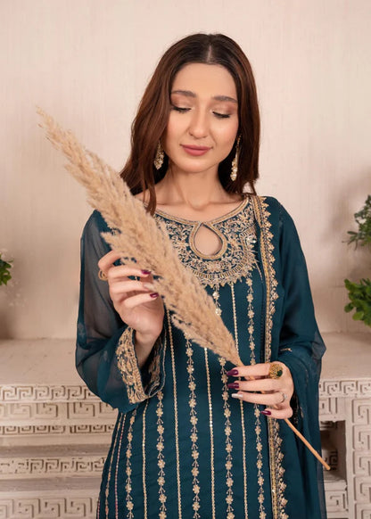 LIVA Luxury classy style Chiffon 3 piece ready to wear traditional embroidered asian suit stylish womenswear outfit