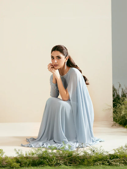 Whisper Luxury classy style Chiffon Maxi ready to wear modern embroidered asian stylish womenswear outfit