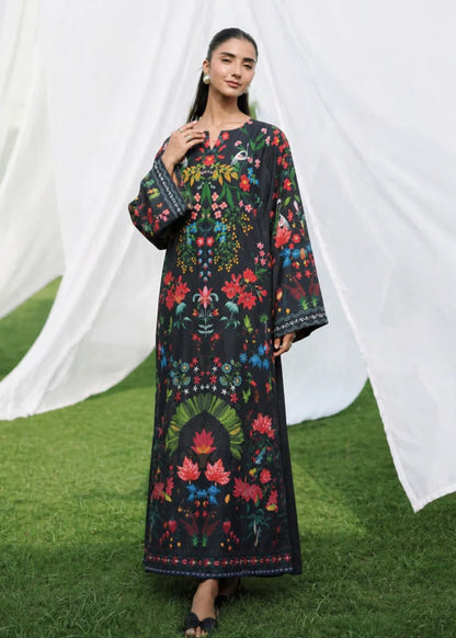 PRL-09- 1 piece Straight Cut Kaftan printed Poly Lawn loose fitting - Ready to wear summer outfit women wear