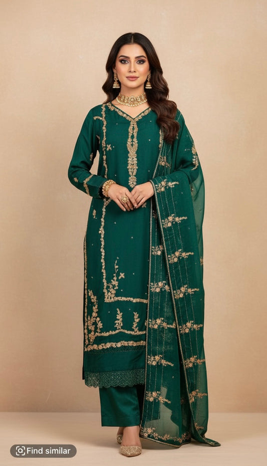 Naz Luxury Chiffon 3 piece ready to wear traditional suit